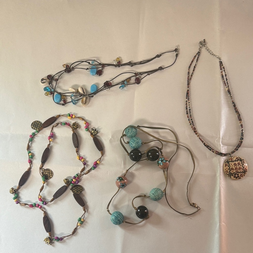 Vintage Turquoise and Brown Necklace Collection